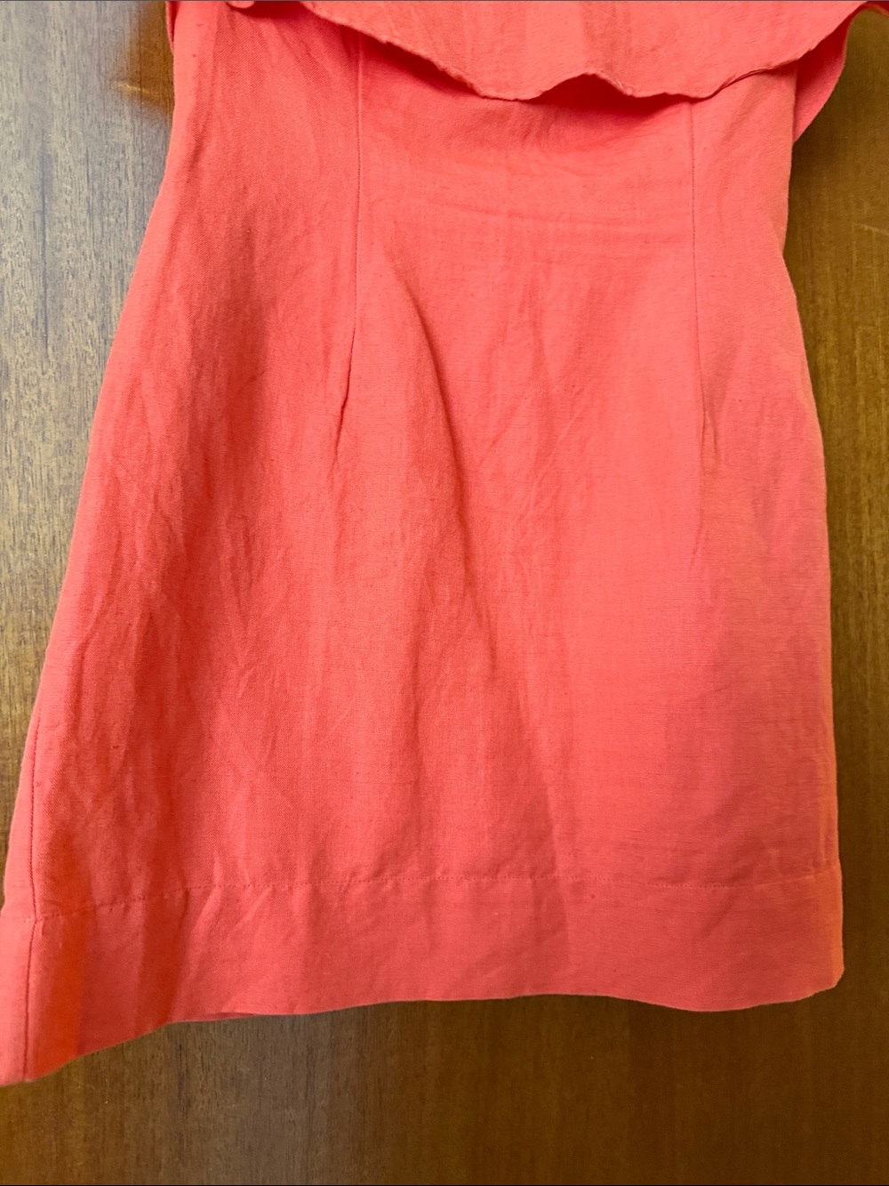 Strapless Coral Ruffle Sundress - Picture 3 of 12